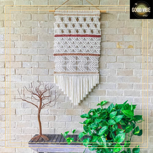 Scandinavian Modern Fiber Art Wall Hanging, Customizable | Macrame Wall Hanging in Wall Hangings by The Good Vibe Effect