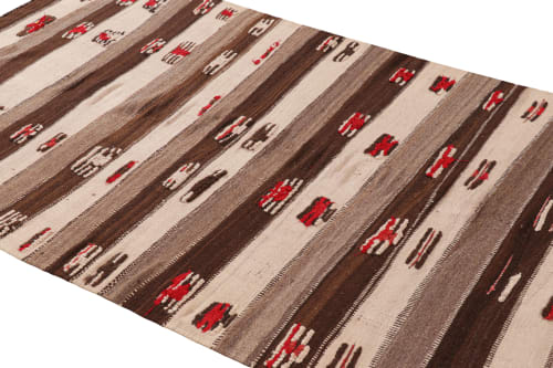 Vintage Moroccan Kilim Rug with Beige-Brown Stripes | Rugs by Rug and Kilim