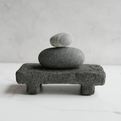 Medium Shelf Riser in Textured Stone Grey Concrete | Decorative Objects by Carolyn Powers Designs