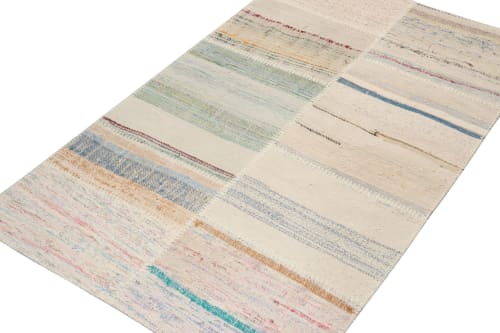 Rug & Kilim’s Patchwork Kilim Rug in Polychromatic Stripes | Rugs by Rug and Kilim