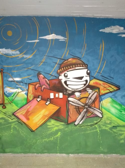 Flying box | Murals by Vitones | Hindú Club in Resistencia