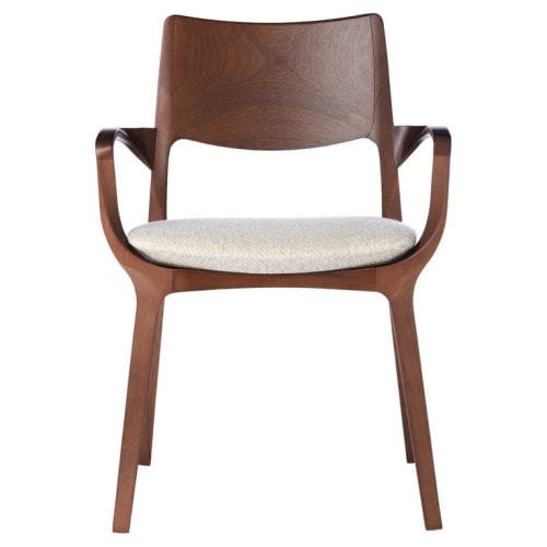Post-Modern Style Aurora Chair in Walnut Finish with Wooden | Armchair in Chairs by SIMONINI