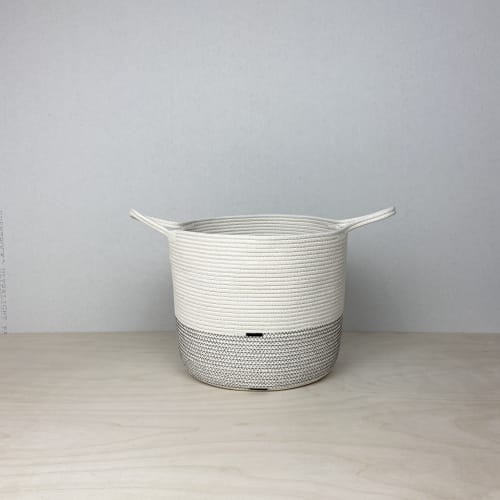 Storage Basket with handles handcrafted from cotton rope | Storage by Crafting the Harvest