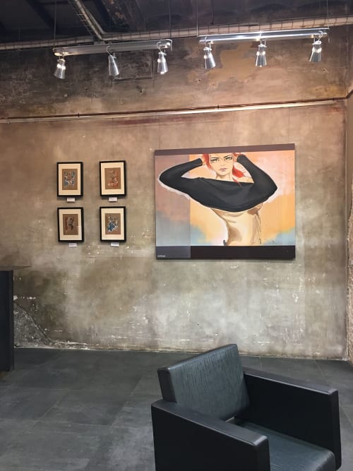 Classy hip sensual nude original painting: Limnoria | Paintings by Monique van Steen | Opera Lounge in Barcelona