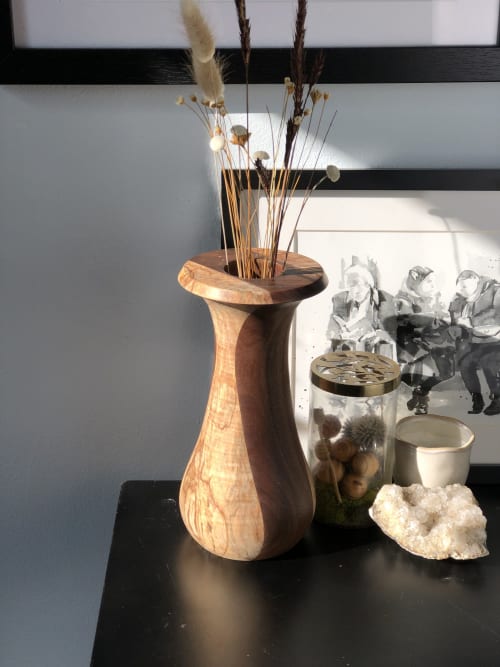 Black walnut and spalted maple vase 2 | Vases & Vessels by Patton Drive Woodworking