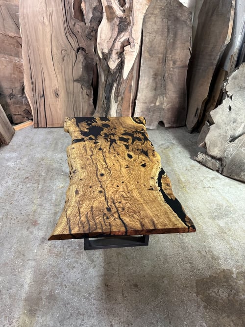 Black Olive Epoxy Resin Custom Live Edge Dining Table | Tables by TigerWoodAtelier