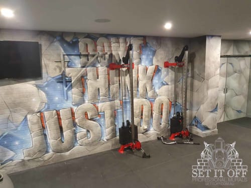 Granite Graffiti Gym Mural | Murals by Set It Off Murals