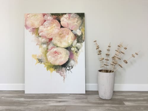 Peonies Abstract Painting | Paintings by Andrea Bijou
