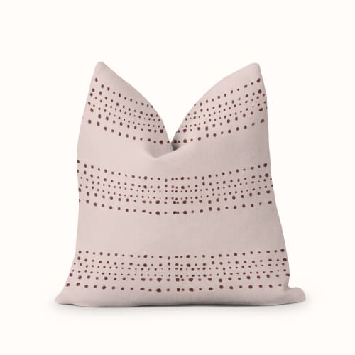 Mauve Pillow Cover | 3 Rows of Wine Hued Dots | Pillows by SewLaCo
