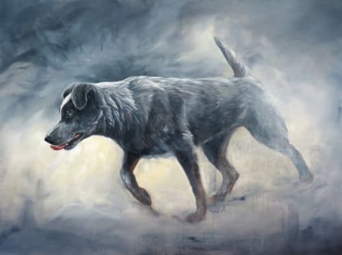 Heeler on the Job | Oil And Acrylic Painting in Paintings by Paws By Zann Pet Portraits