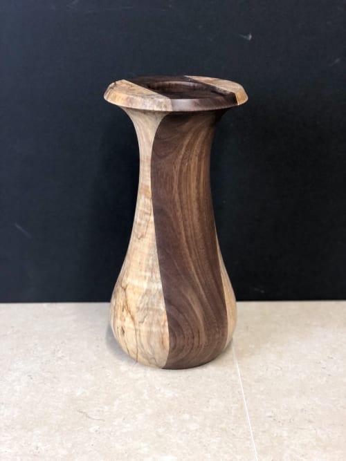 Black walnut and spalted maple vase 2 | Vases & Vessels by Patton Drive Woodworking