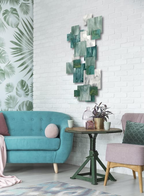 "Coral" TTS Glass and Metal Wall Art Sculpture | Wall Hangings by Karo Studios