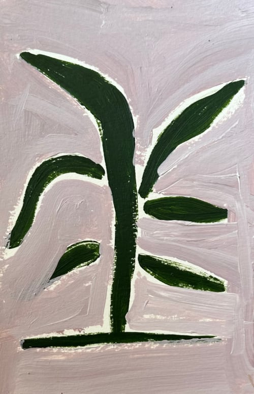 Petite Mauve and Green Fern II | Paintings by Erin Donahue Tice Fine Art