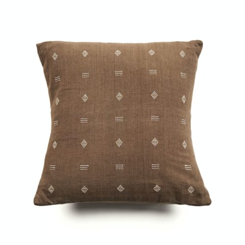 Nira Choco Handloom Pillow | Pillows by Studio Variously