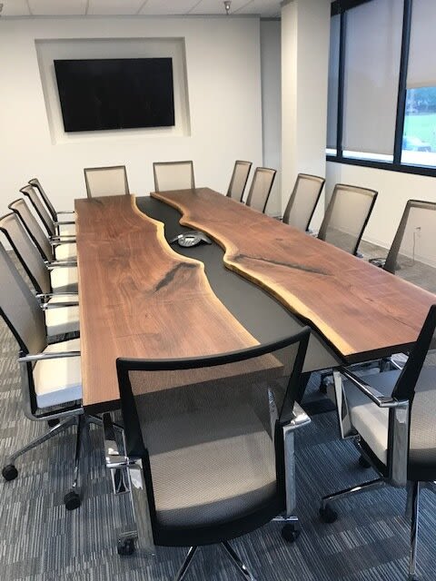 Custom Live Edge Wood & Resin River Table (5) | Conference Table in Tables by Carlberg Design