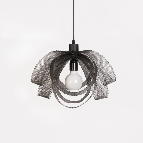 "Mobius II" Steel Wire Mesh Pendant Light 15" - Medium | Pendants by Anne Lindsay