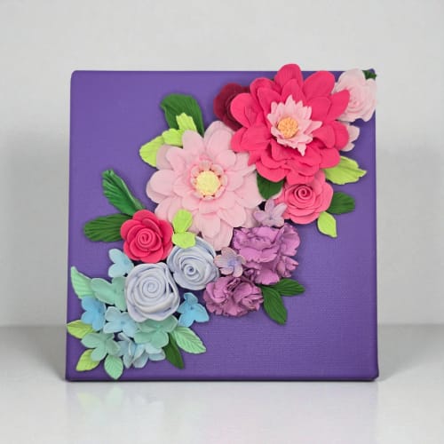 Violet Harmony | Mixed Media in Paintings by Mahreen Ahmad