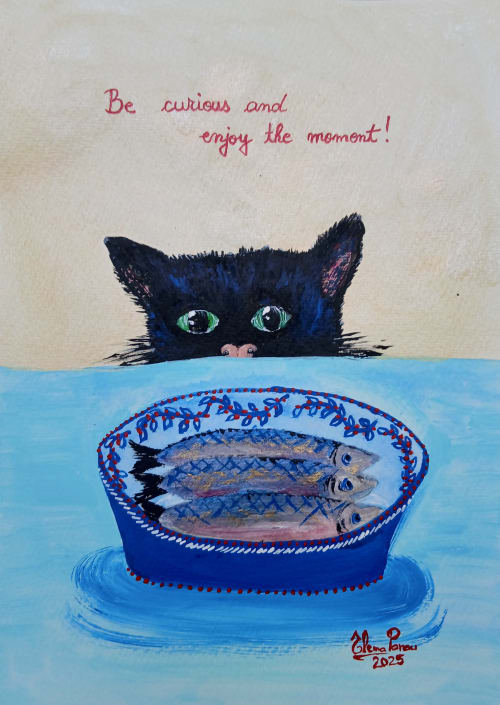 Be curious | Oil And Acrylic Painting in Paintings by Elena Parau