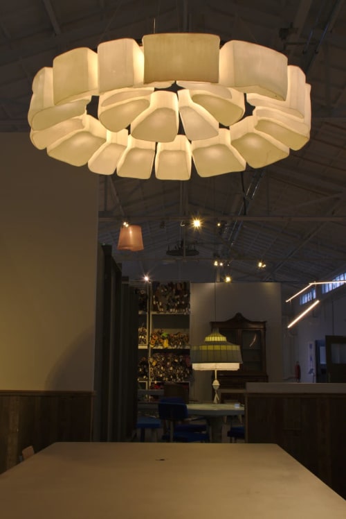 Dome China porcelain Chandelier 2-Rings | Chandeliers by Bergontwerp | Piet Hein Eek Restaurant in Eindhoven