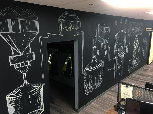 Brewing process mural | Murals by Cathryn Bozone | Anheuser-Busch in Cartersville