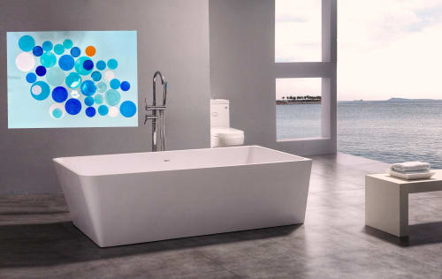 River Dots | Oil And Acrylic Painting in Paintings by LESLIE MORGAN ART