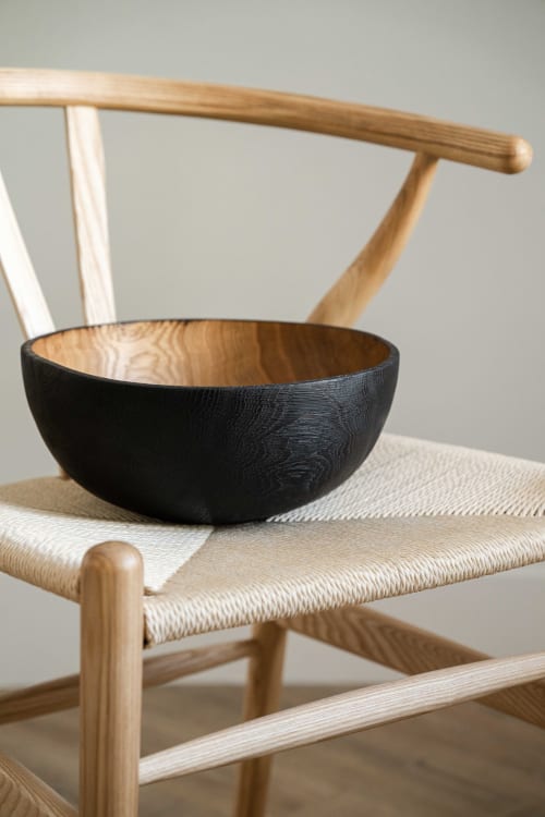 Handcarved Large Charred Wooden Bowl | Dinnerware by Creating Comfort Lab