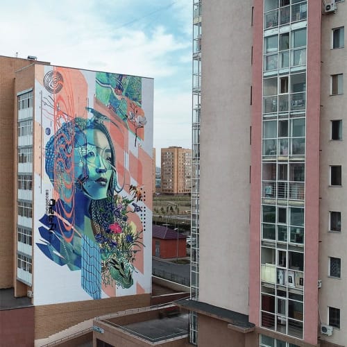 "Human, Nature, City, Ozen, Stream" mural | Murals by Khodak Nikita