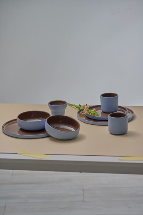 Handmade Porcelain Bowl. Forget-me-not/Chocolate | Dinnerware by Creating Comfort Lab