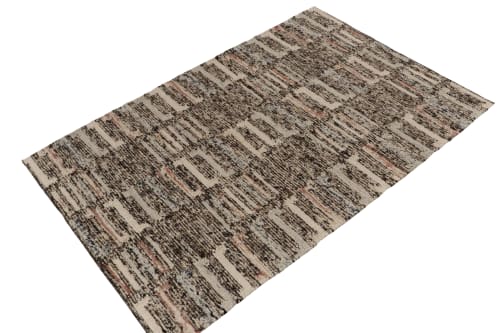 Textural Modern Kilim rug in White, Black, Multicolor | Rugs by Rug and Kilim