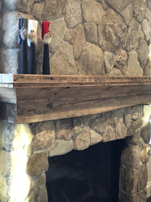 Reclaimed beam mantle | Furniture by Paul Charette