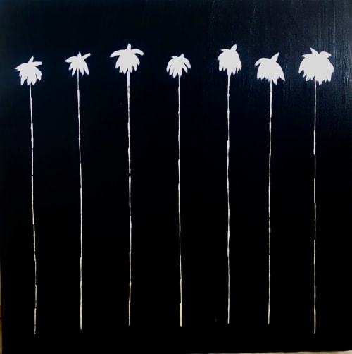 Lucky 7 Palms #6 | Paintings by Dutch Montana Art | Corona Del Mar in Newport Beach