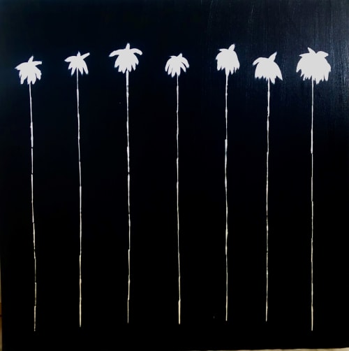 Lucky 7 Palms #6 | Oil And Acrylic Painting in Paintings by Dutch Montana Art | Corona Del Mar in Newport Beach