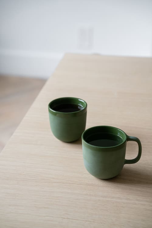 Handmade Porcelain Coffee Mug. Green | Drinkware by Creating Comfort Lab