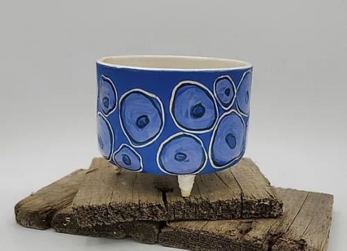 “Blue Tripod Ghost Planter” | Vases & Vessels by Nodakian Studios