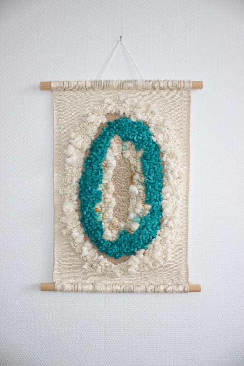 WITHIN TURQUOISE | Woven Tapestry | Wall Hangings by Melodie Nicolle