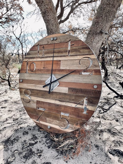 Rustic Hardwood Clock | Decorative Objects by Girl In Her Shed