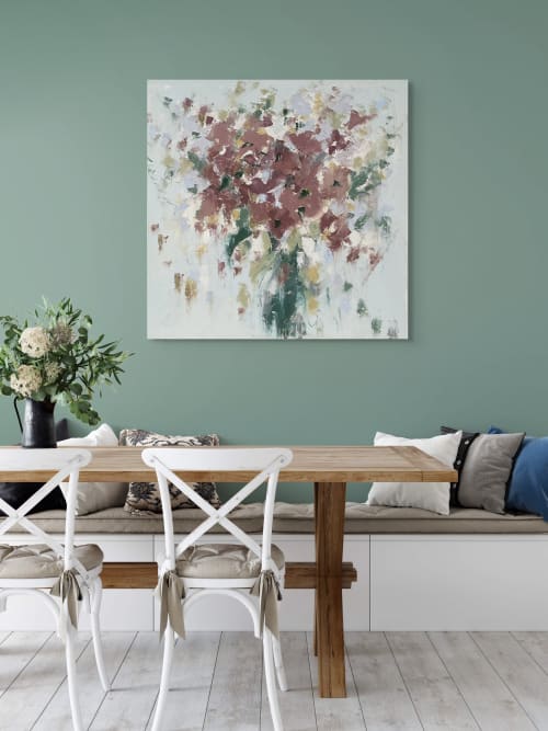 Abstract floral painting | Oil And Acrylic Painting in Paintings by Ronda Waiksnis