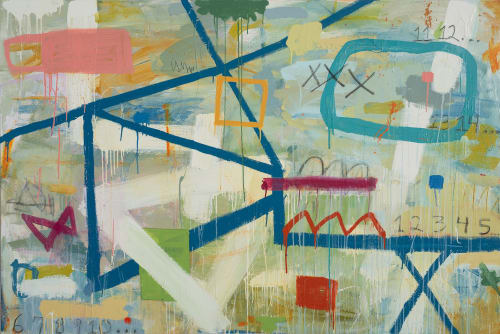 Hopscotch 48x72 | Oil And Acrylic Painting in Paintings by Bibby Gignilliat