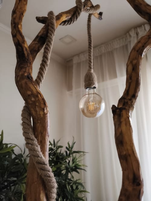 Industrial Hemp Rope LED Pendant Lamp for , Restaurant ,Bar | Lamps by Magdyss Boutique | Soseaua Nordului 96E, Bucharest in București