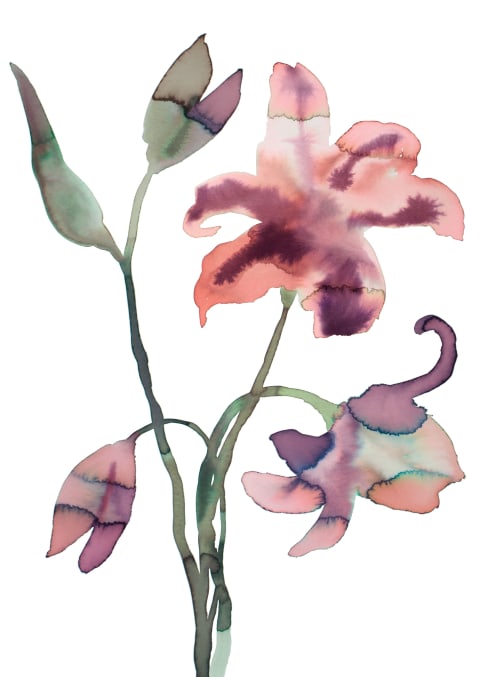 Lilies : Original Watercolor Painting | Paintings by Elizabeth Becker