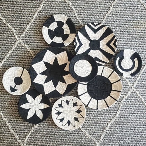 Set is 9 Woven Baskets Wall Decor | Decorative Plate in Decorative Objects by Sarmal Design