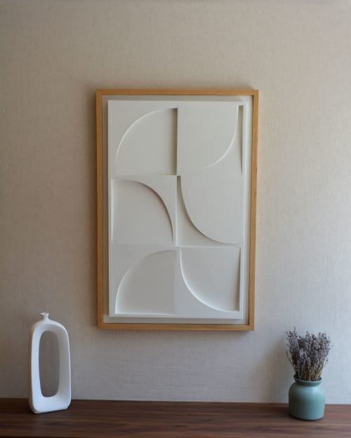 No. 119 Japandi Plaster Wall Relief - Scandinavian Decor | Wall Sculpture in Wall Hangings by Joseph A