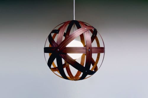 Meridian 24 black walnut pendant light. | Lighting Design by Propellor Studio