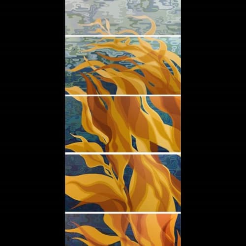 Rising Kelp | Murals by Megan Lingerfelt | Anchor Flats Apartments in Seattle