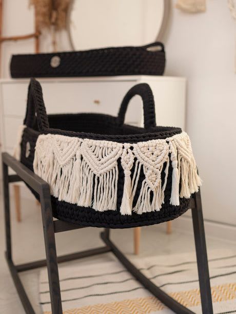 Baby Moses Basket with Macrame Decor by Anzy Home