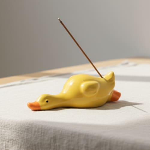 A Ceramic Lazy Duck Incense Holder | Decorative Objects by 4AM Product Design