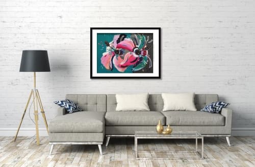 Abstract 'Pop-Art' Floral commissioned painting | Paintings by Judy Century Art