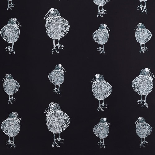 Cootie | Silver On Black | Wallpaper in Wall Treatments by Weirdoh Birds