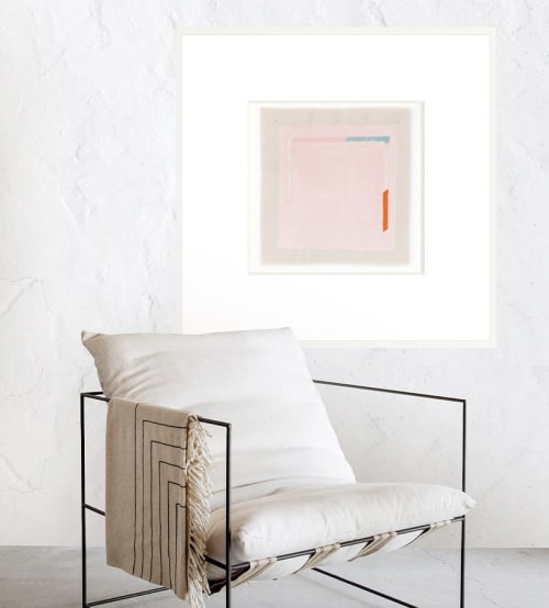 Minimalist Pink and Orange Print in Oversized Frame | Art & Wall Decor by Emily Keating Snyder