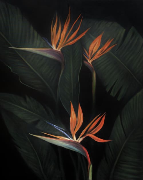 Birds of Paradise | Oil And Acrylic Painting in Paintings by Charly Malpass ArtCharly